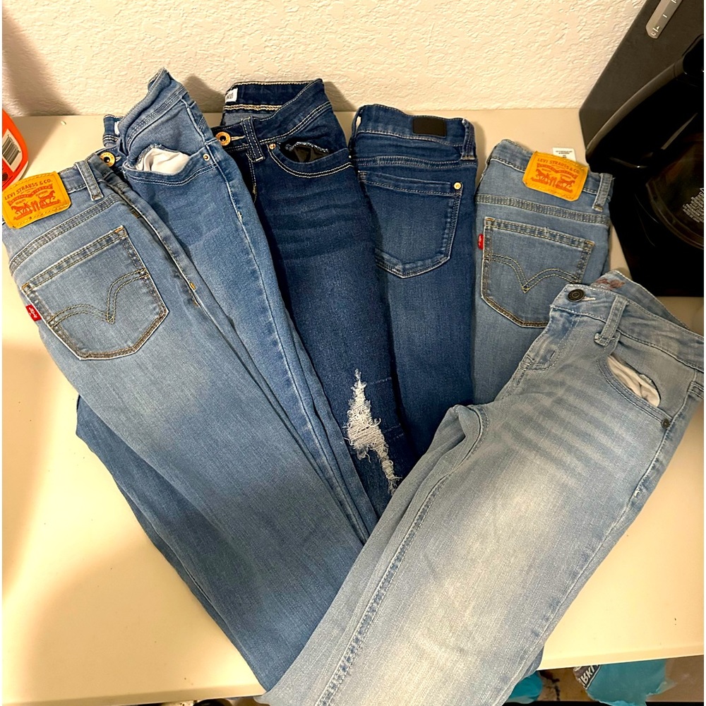 Girls Jeans Size 8 Bundle of 6 pairs.